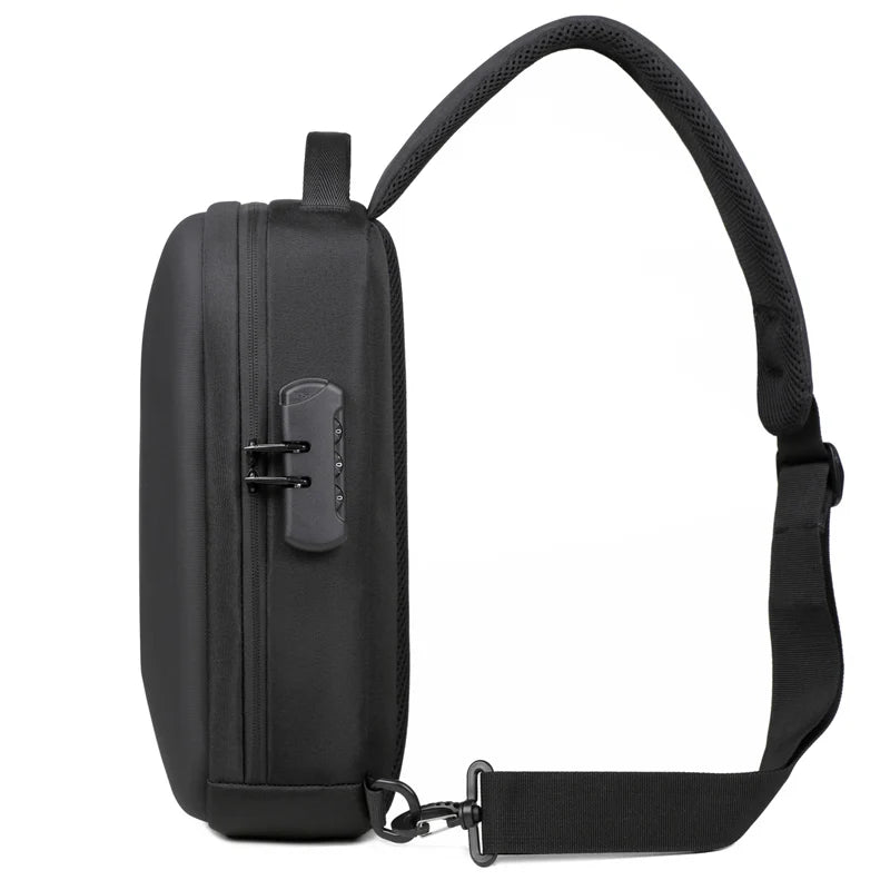 Anti-Theft Combination Lock Chest Bag with USB Charging Port