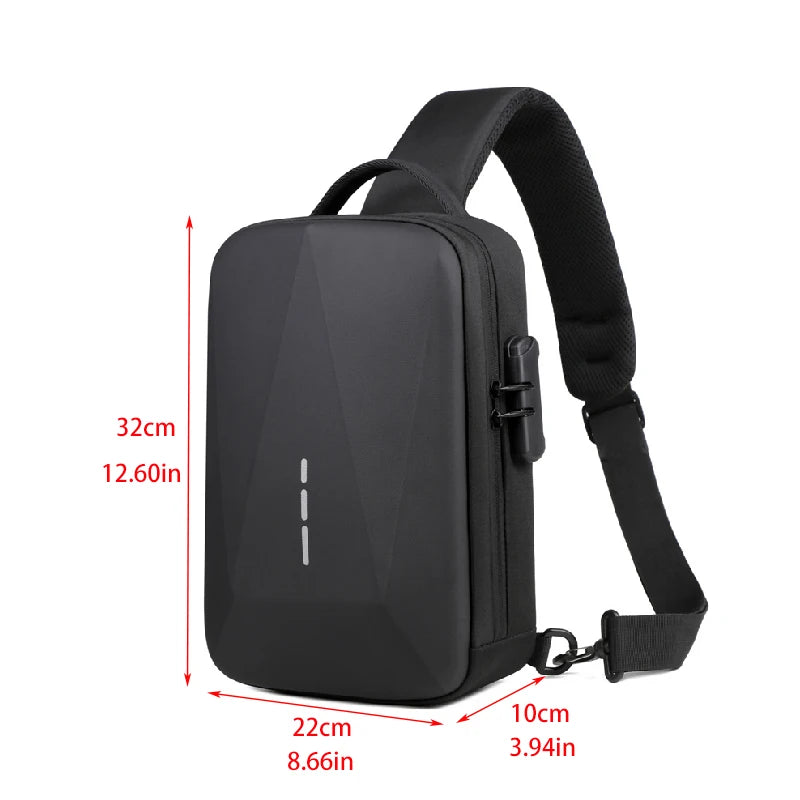 Anti-Theft Combination Lock Chest Bag with USB Charging Port