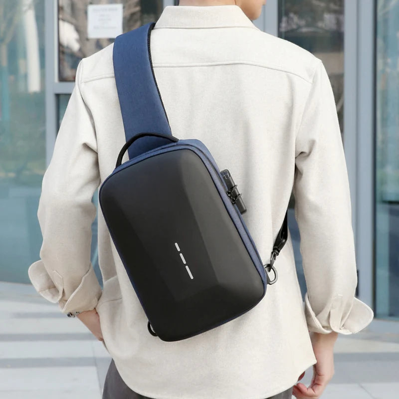 Anti-Theft Combination Lock Chest Bag with USB Charging Port