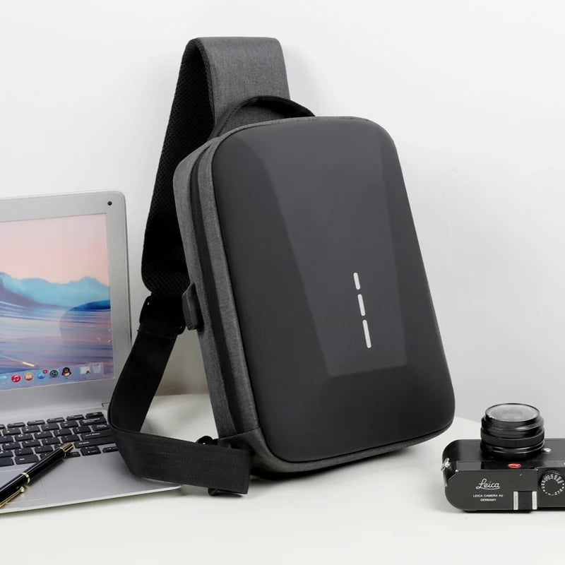 Anti-Theft Combination Lock Chest Bag with USB Charging Port