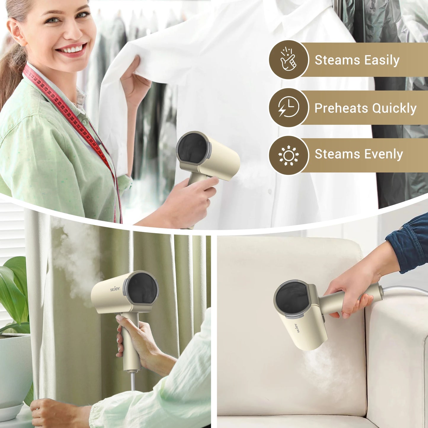 Portable Handheld Garment Steamer – Fast Heat & Mite Removal