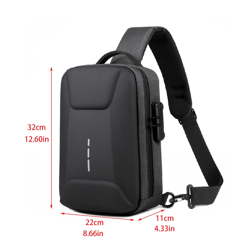 Anti-Theft Combination Lock Chest Bag with USB Charging Port