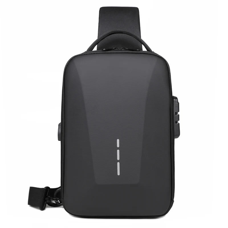 Anti-Theft Combination Lock Chest Bag with USB Charging Port