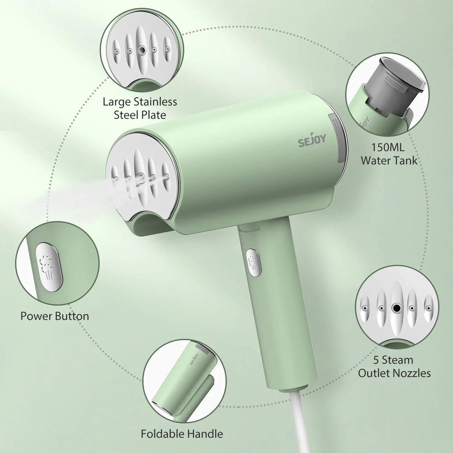 Portable Handheld Garment Steamer – Fast Heat & Mite Removal