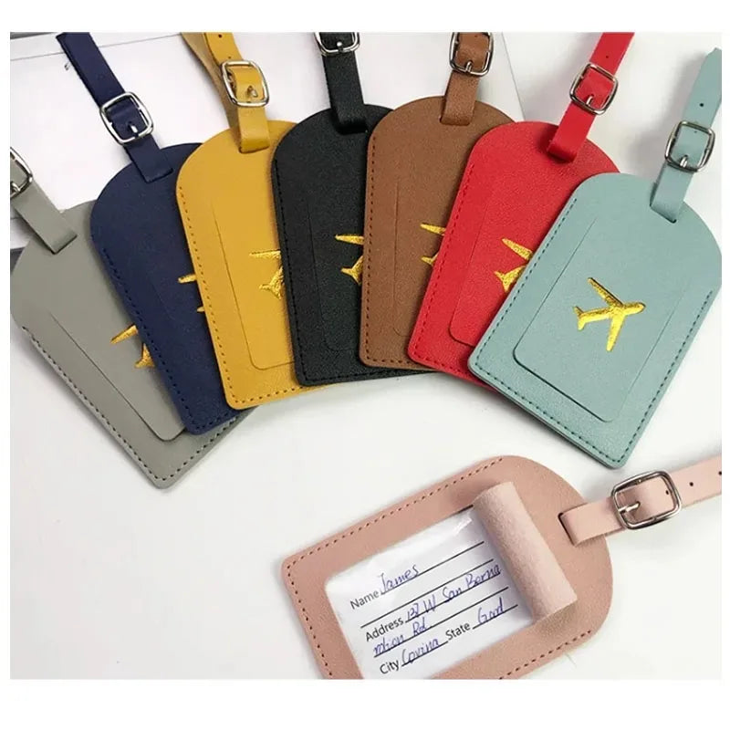 Stamped Leather Business Luggage Tag