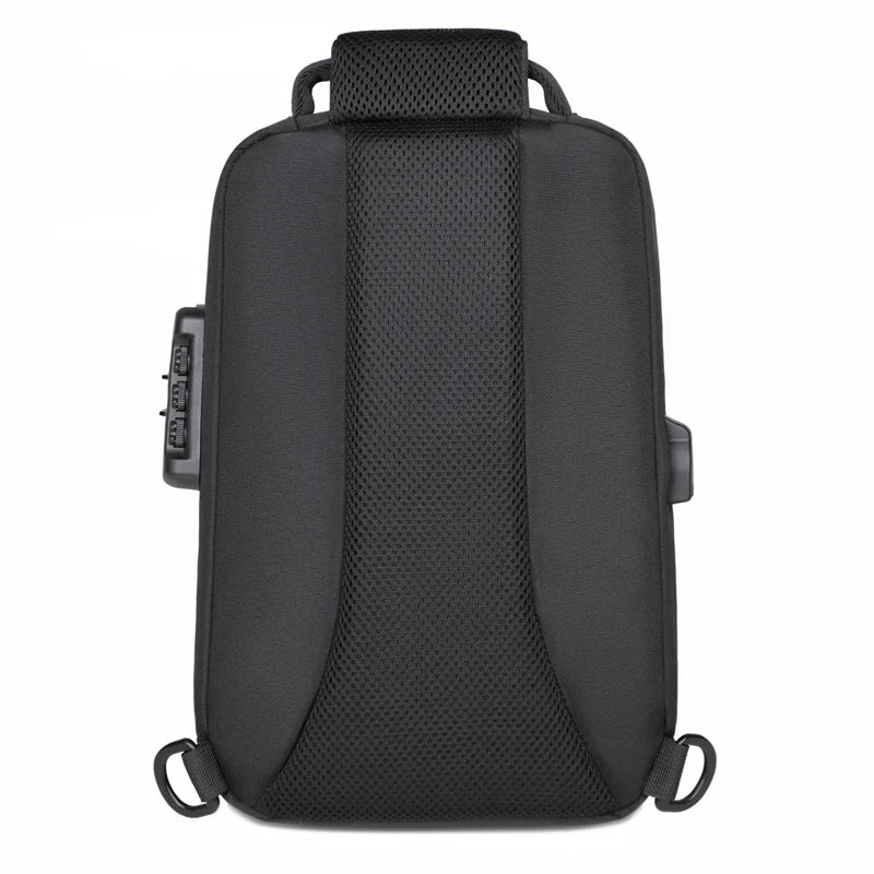 Anti-Theft Combination Lock Chest Bag with USB Charging Port