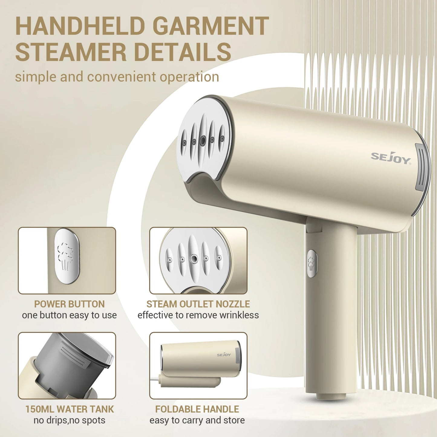 Portable Handheld Garment Steamer – Fast Heat & Mite Removal