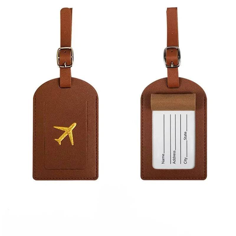 Stamped Leather Business Luggage Tag