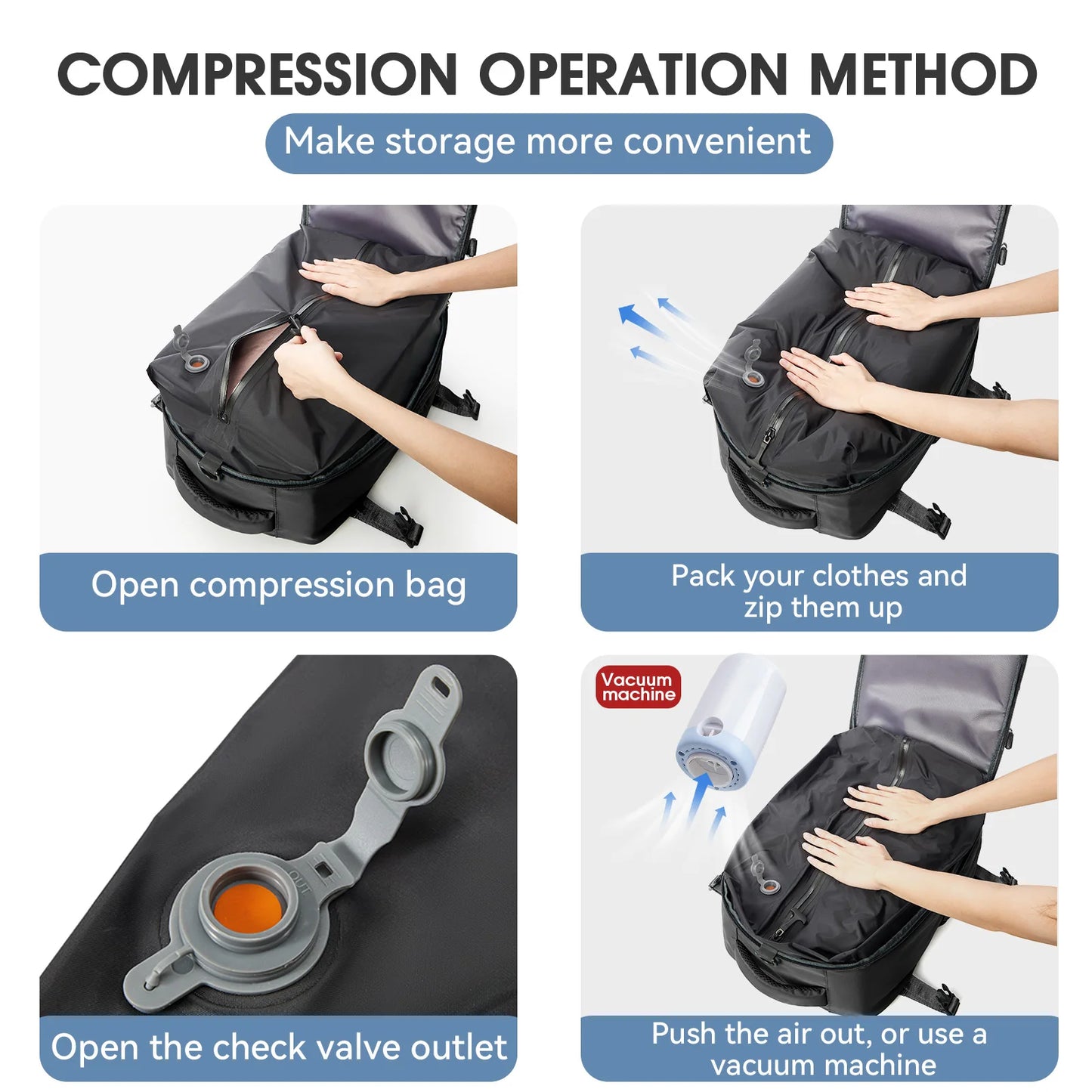 Vacuum Backpack Travel Bag