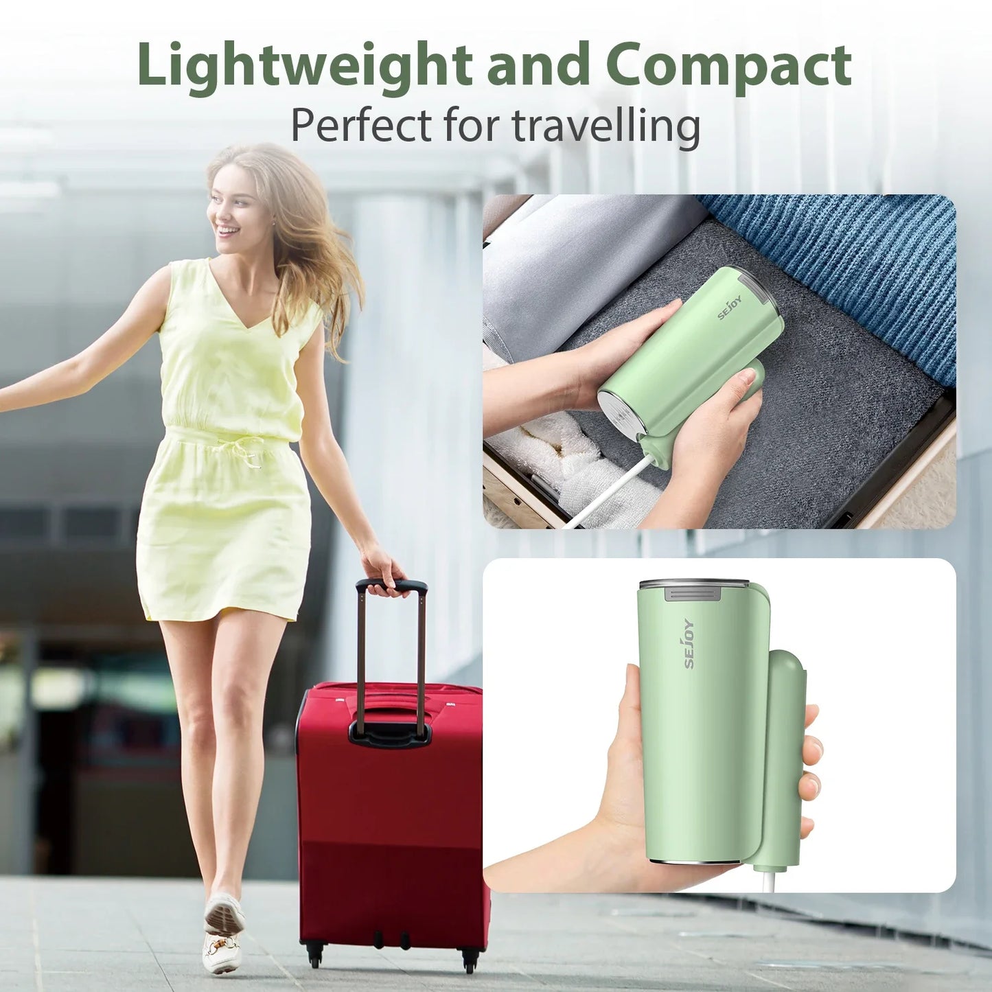 Portable Handheld Garment Steamer – Fast Heat & Mite Removal