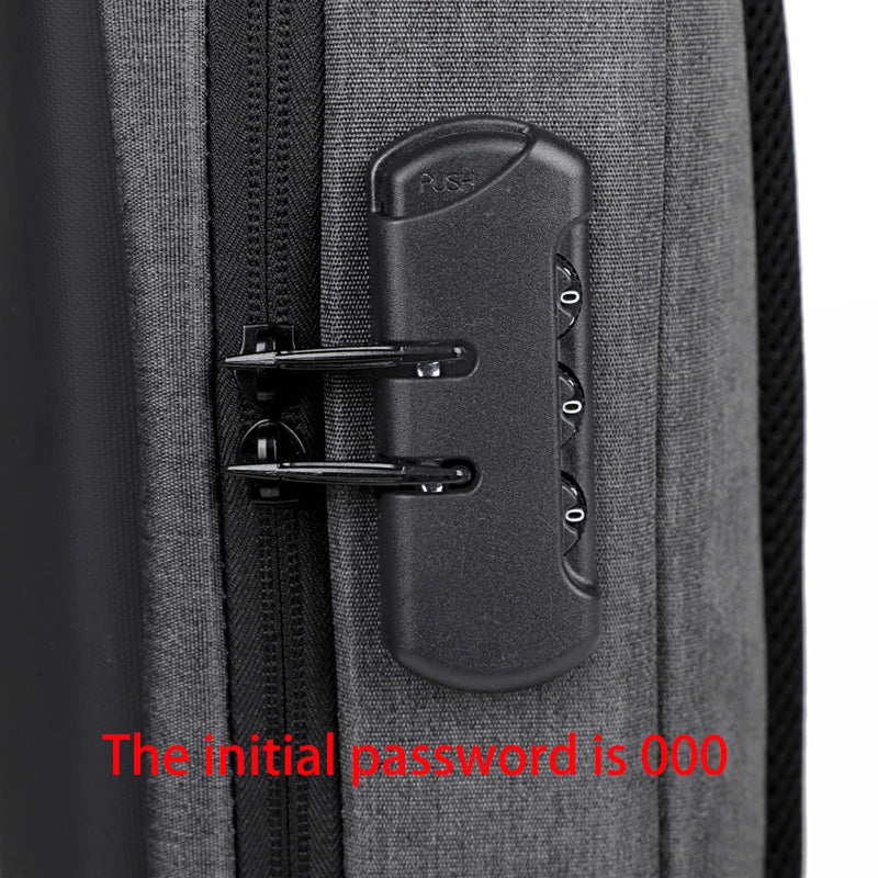 Anti-Theft Combination Lock Chest Bag with USB Charging Port