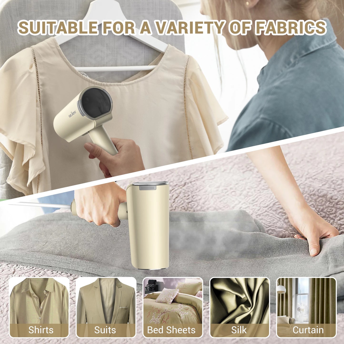 Portable Handheld Garment Steamer – Fast Heat & Mite Removal