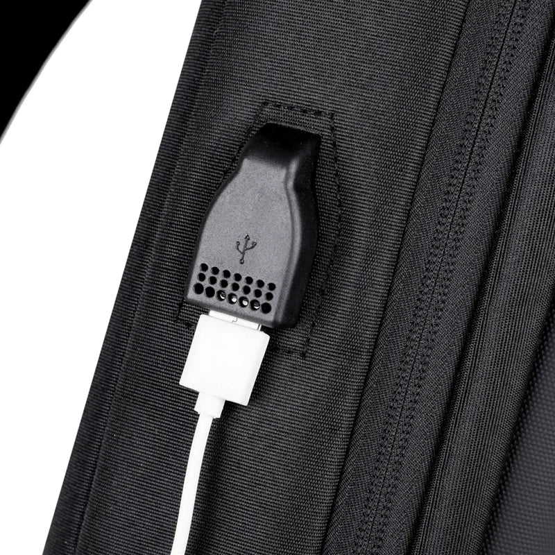 Anti-Theft Combination Lock Chest Bag with USB Charging Port