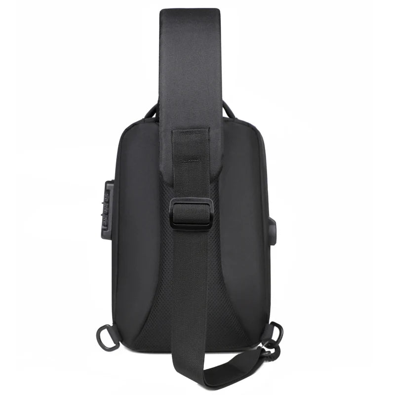 Anti-Theft Combination Lock Chest Bag with USB Charging Port