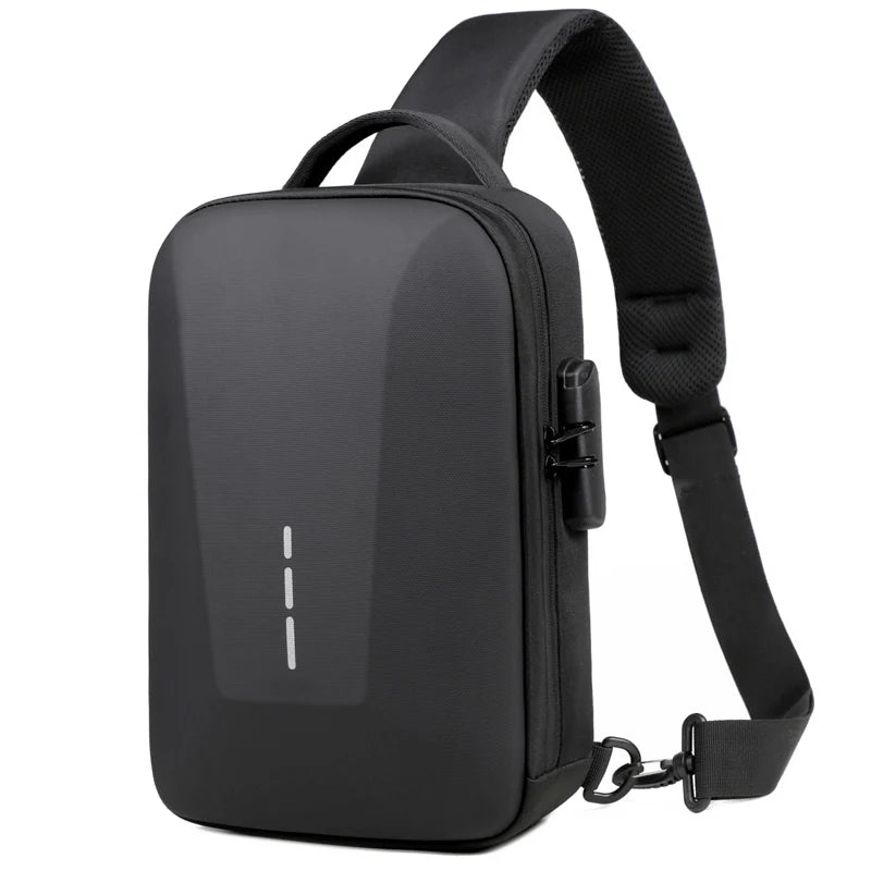 Anti-Theft Combination Lock Chest Bag with USB Charging Port